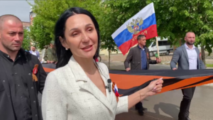 Колаборантка Надія Бабешко, травень 2025 року. Скріншот відео
